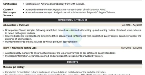 Food Microbiology Lab Technician Resume Sample Sample Resume Of Medical Lab Technician with Template & Writing …