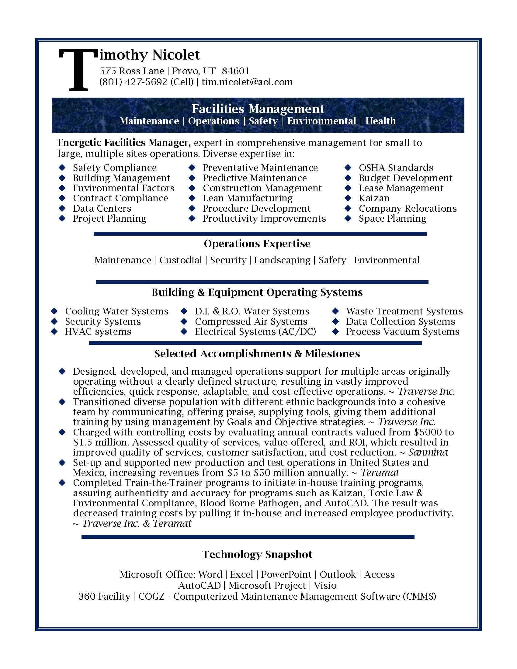 Data Center Facilities Engineer Resume Sample Resume Samples Were Written by Julie Walraven Professional …