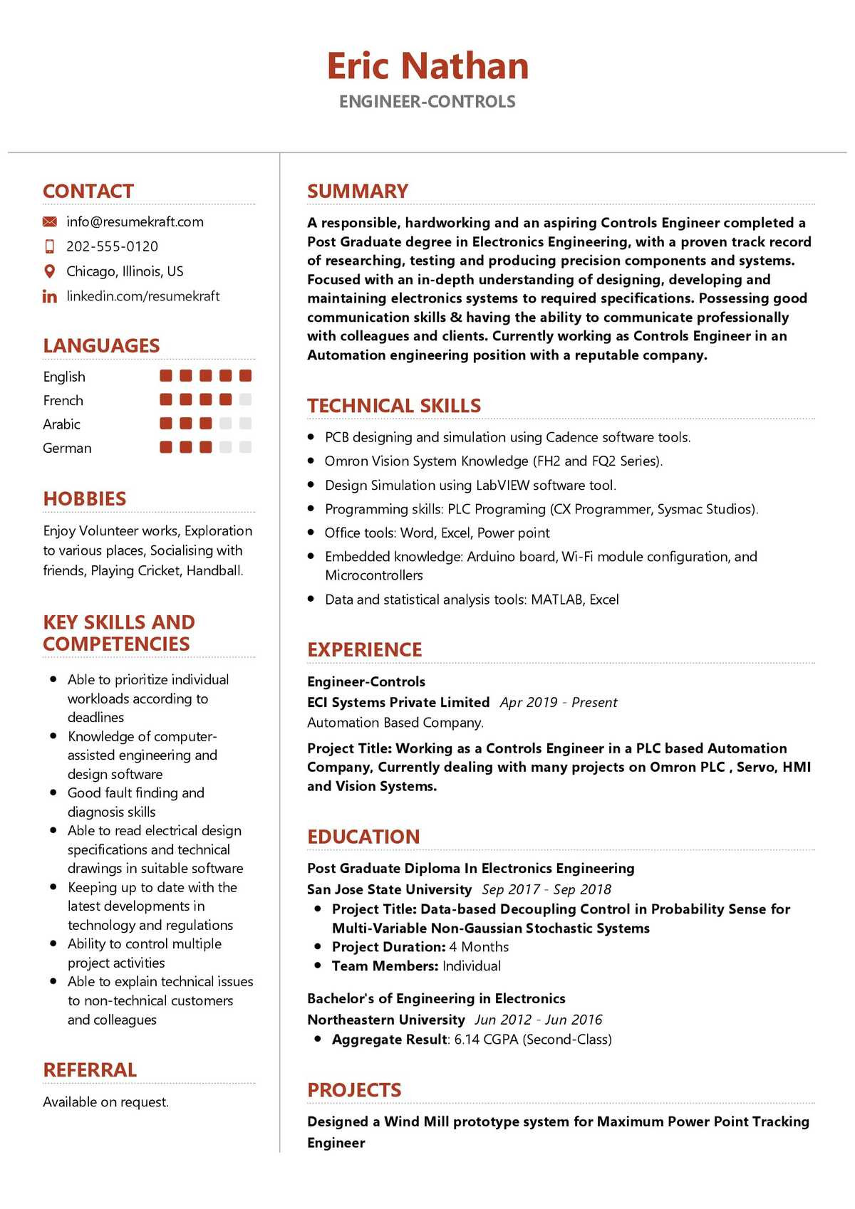 Electronics and Communication Engineering Resume Samples for Experience Engineer Controls Resume Sample 2021 Writing Tips – Resumekraft