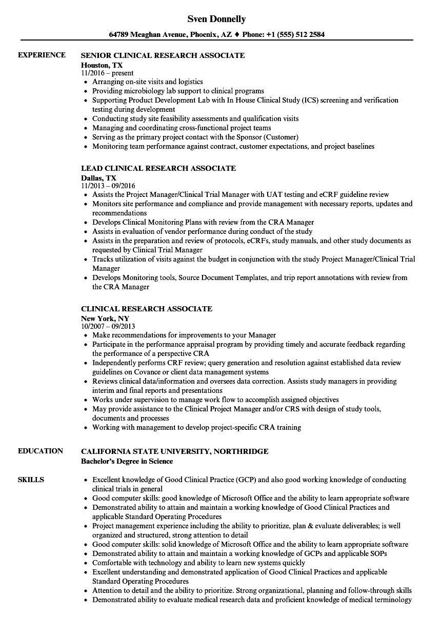 Entry Level Clinical Research associate Resume Sample Cover Letter for Clinical Research associate Entry Level October 2021