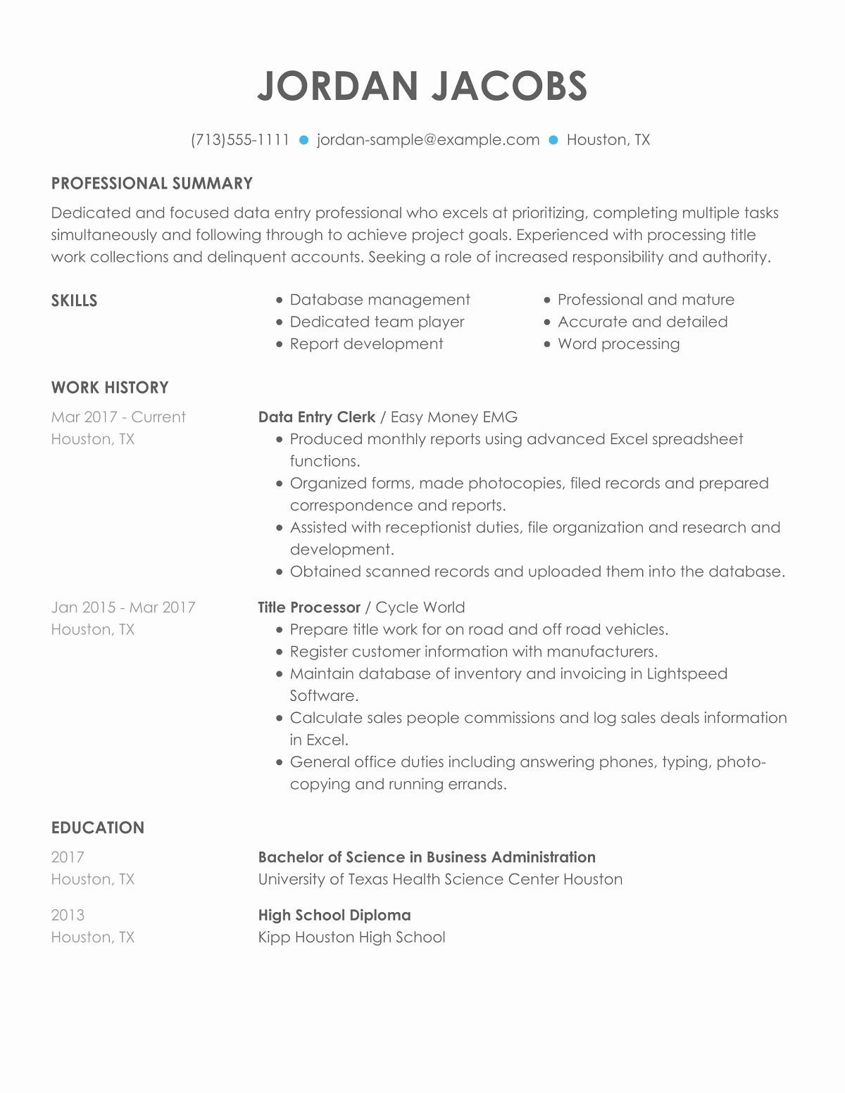 Entry Level Database Administrator Resume Sample Entry Level System Administrator Resume New Data Entry Clerk …