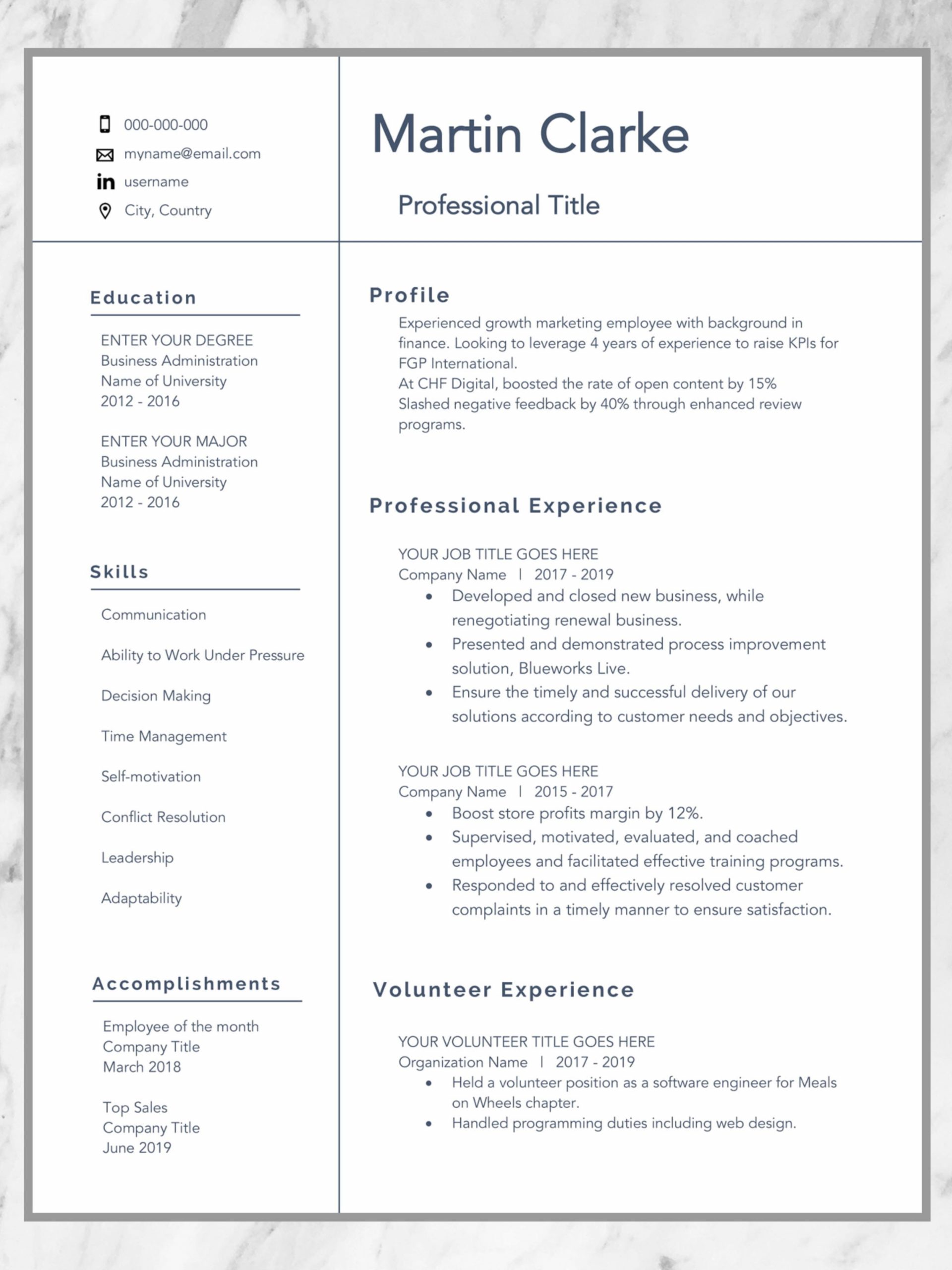 Job Seeker Resume Cv Samples 2019 Resume Template 2019 Professional Resume Executive Resume Etsy …