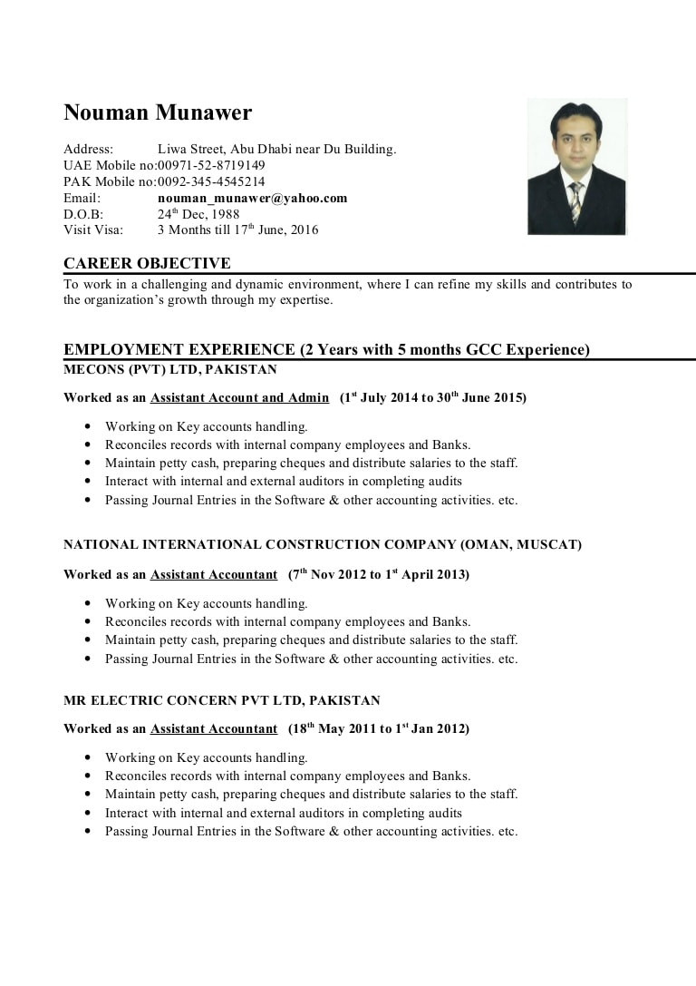 Junior Accountant Resume Sample In Word Junior Accountant Cv (1)