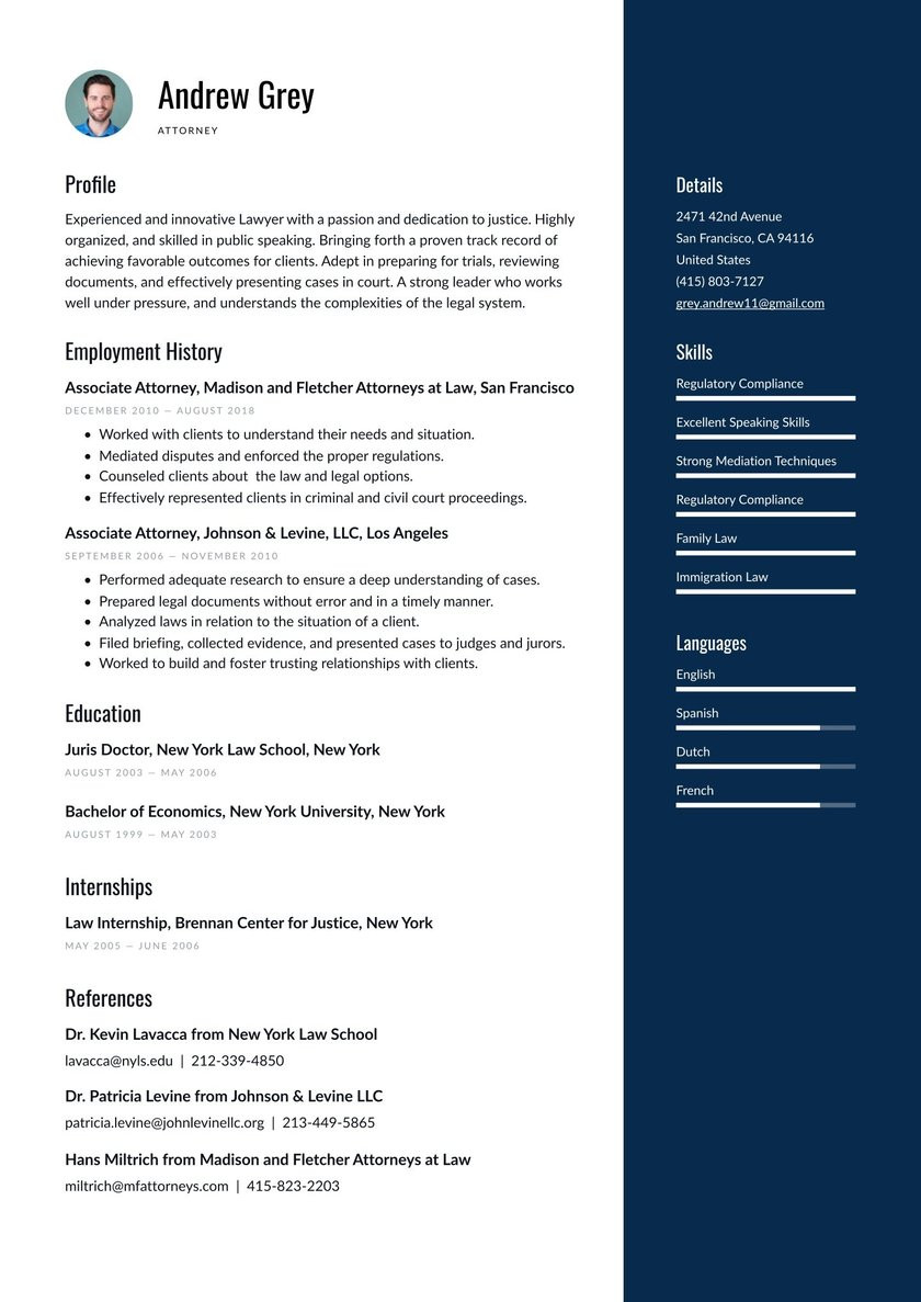 Labor and Employment attorney Resume Sample attorney Resume Examples & Writing Tips 2021 (free Guide) Â· Resume.io
