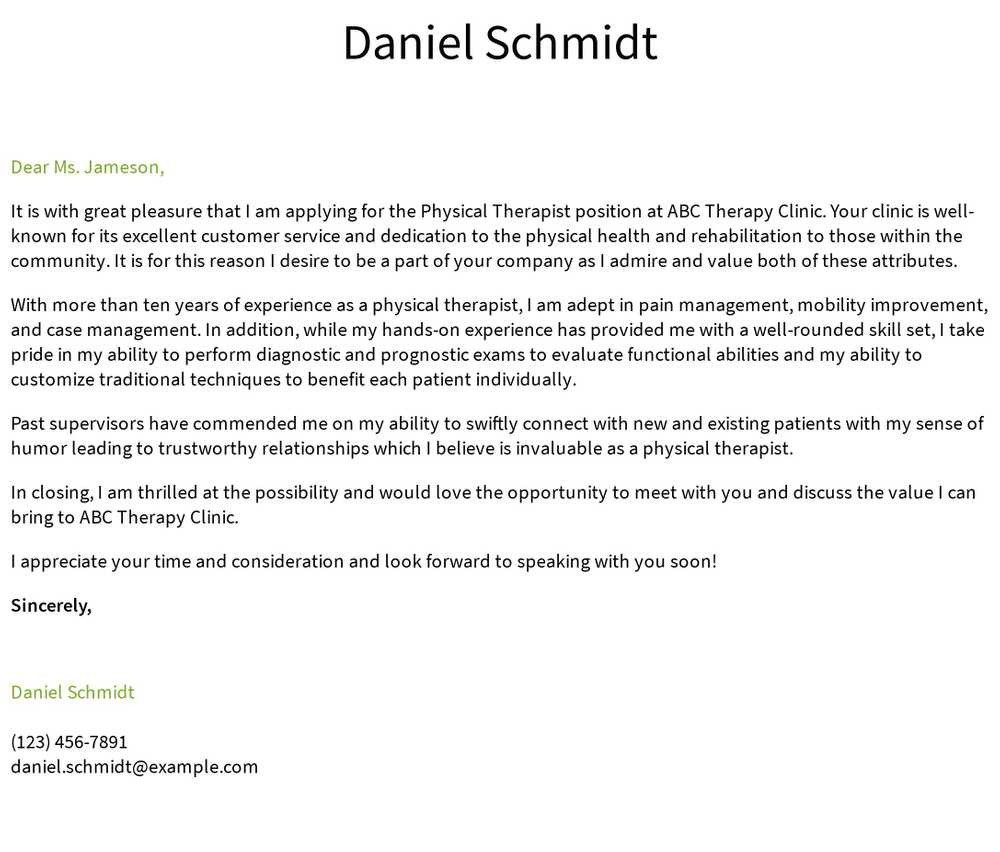 Resume Cover Letter Samples for Massage therapist Physical therapist Cover Letter Examples, Samples & Templates …