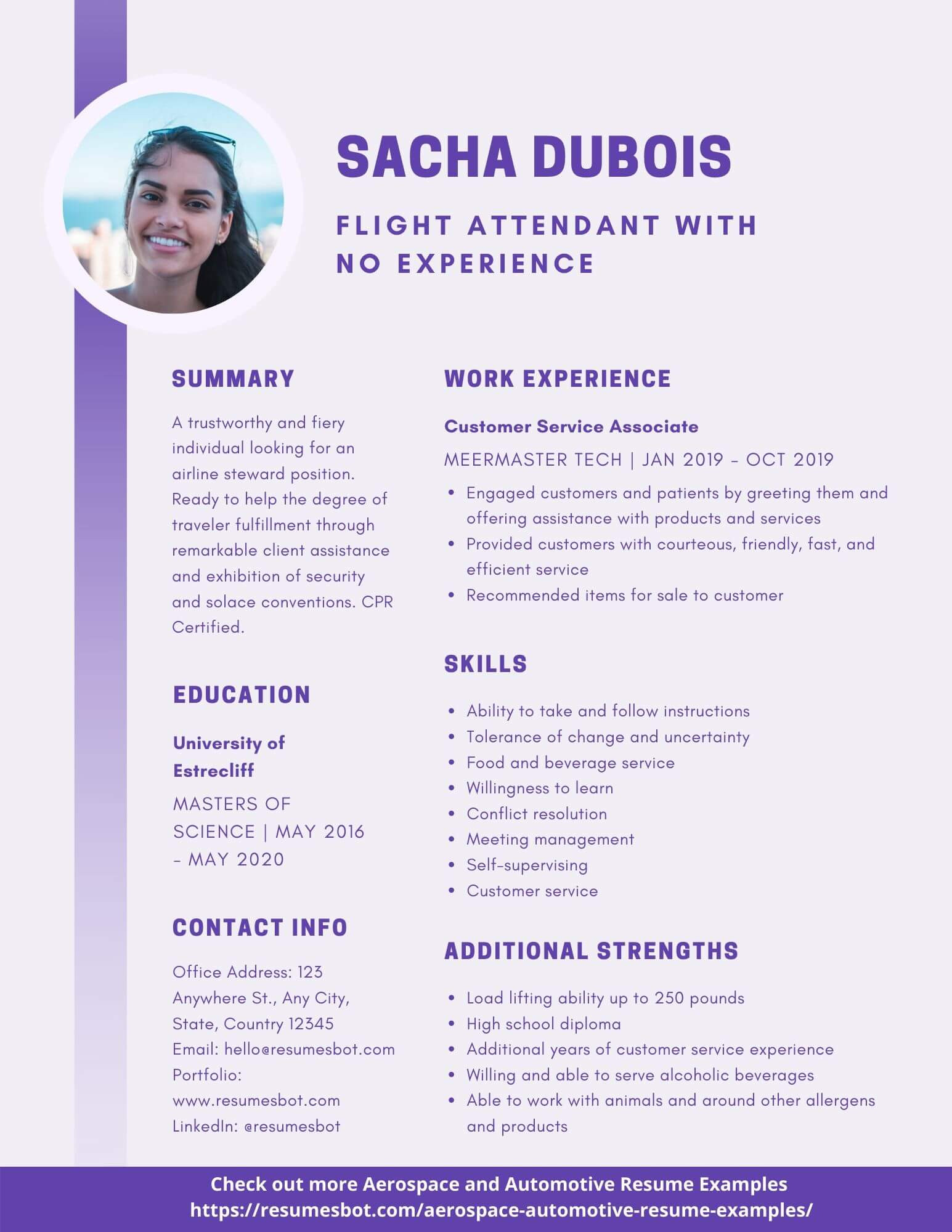 Resume Sample for Flight attendant with No Experience Flight attendant with No Experience Resume Samples and Tips [pdflancarrezekiq …