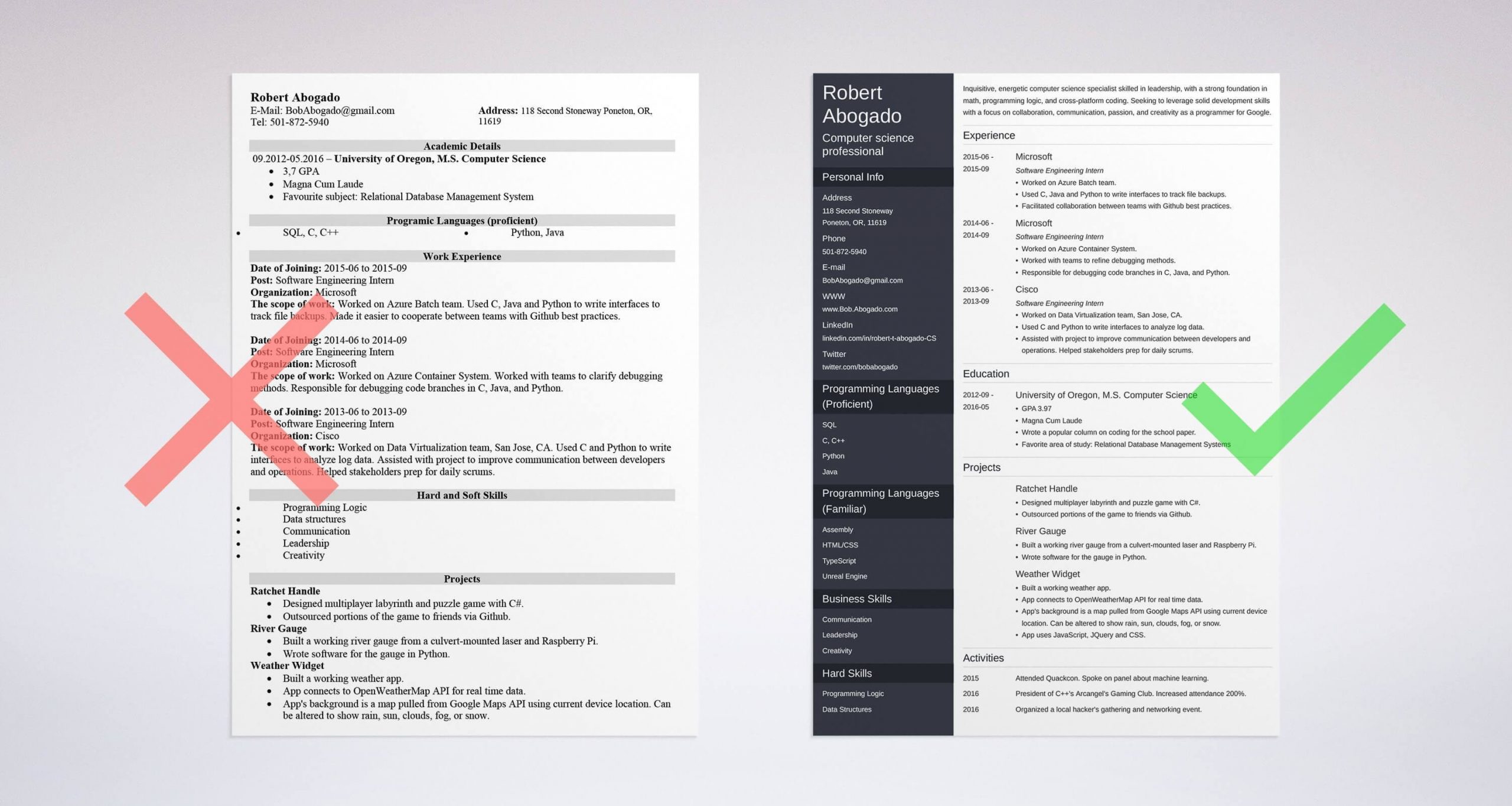 resume templates for btech students