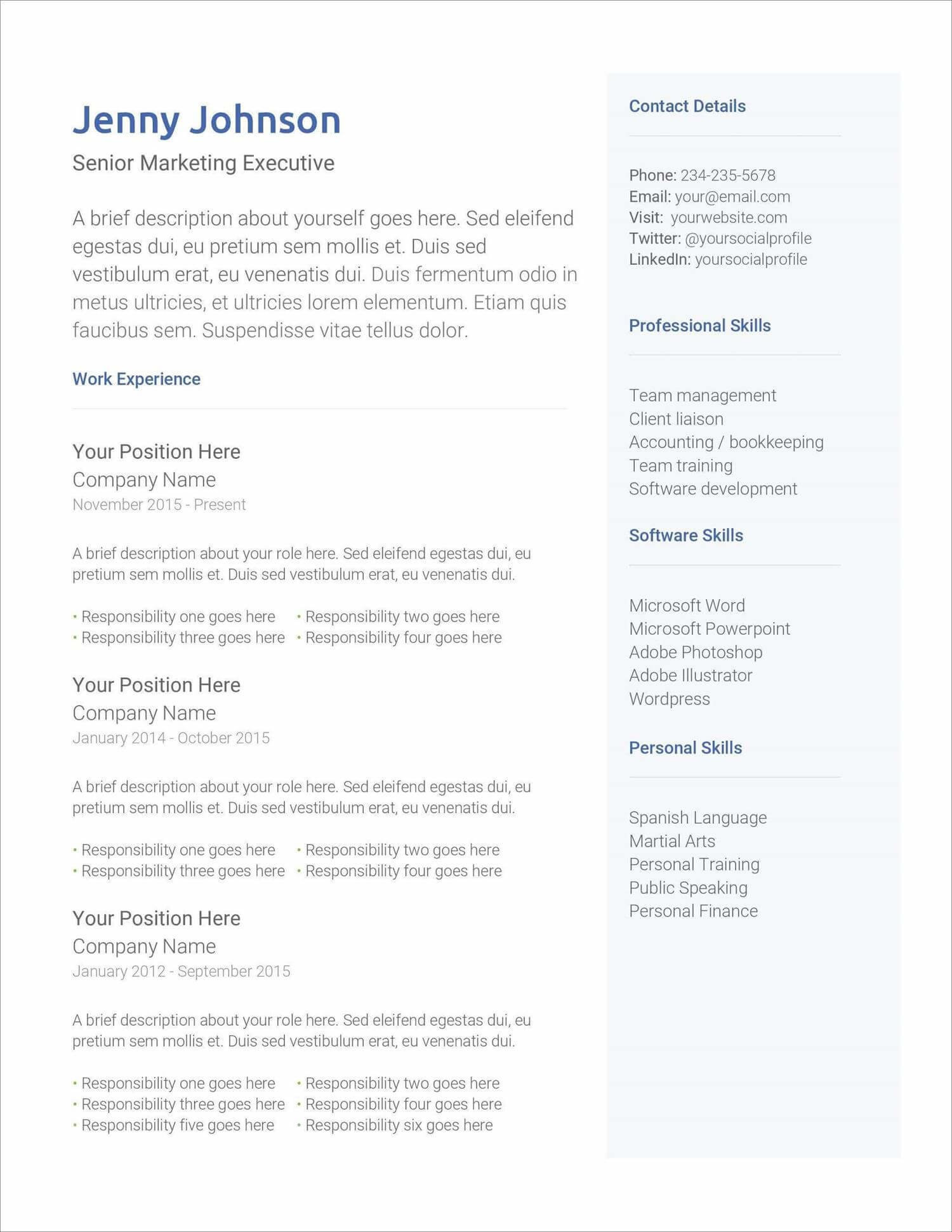 Resume Samples for Experienced Professionals Free Download 25lancarrezekiq Free Resume Templates to Download now & Fill In 2021