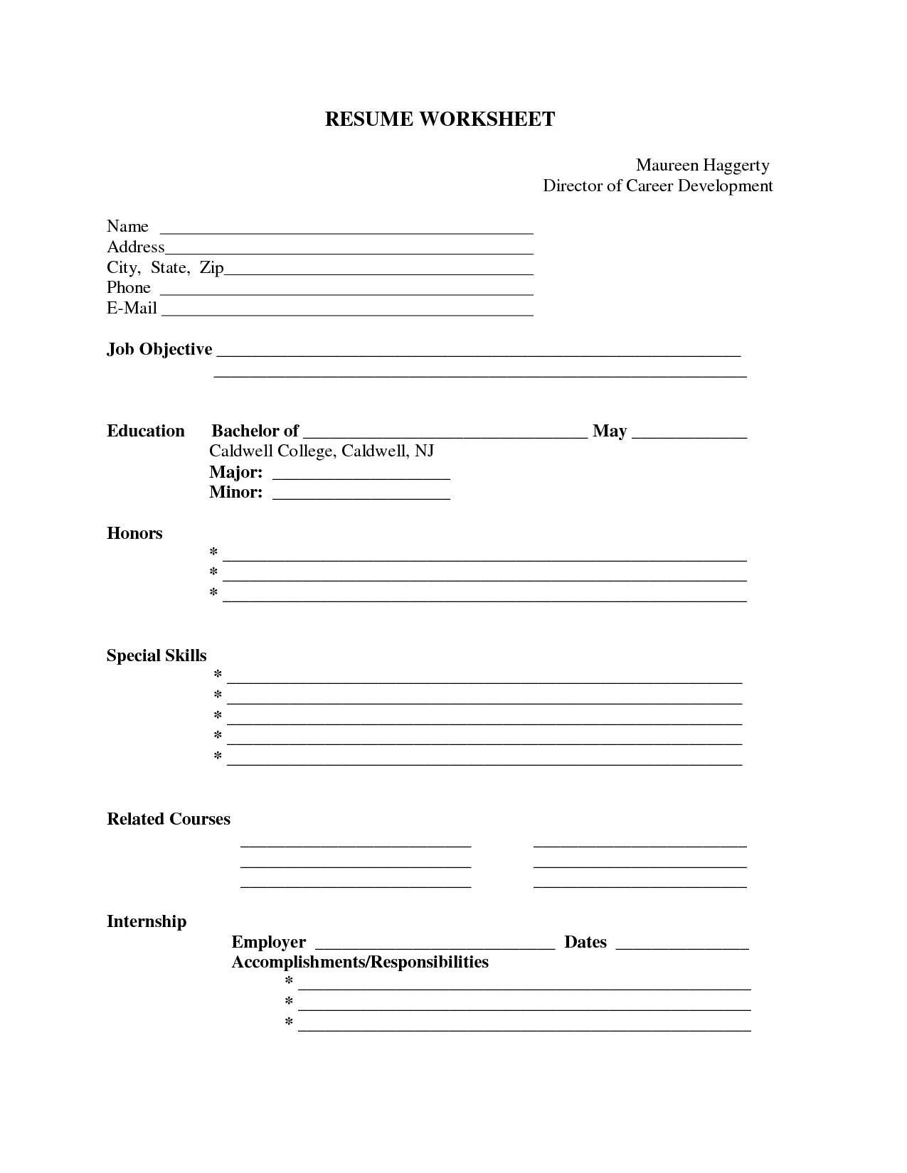 Sample Blank Resume forms to Print Free Printable Resume Builder – Http://www.resumecareer.info/free …