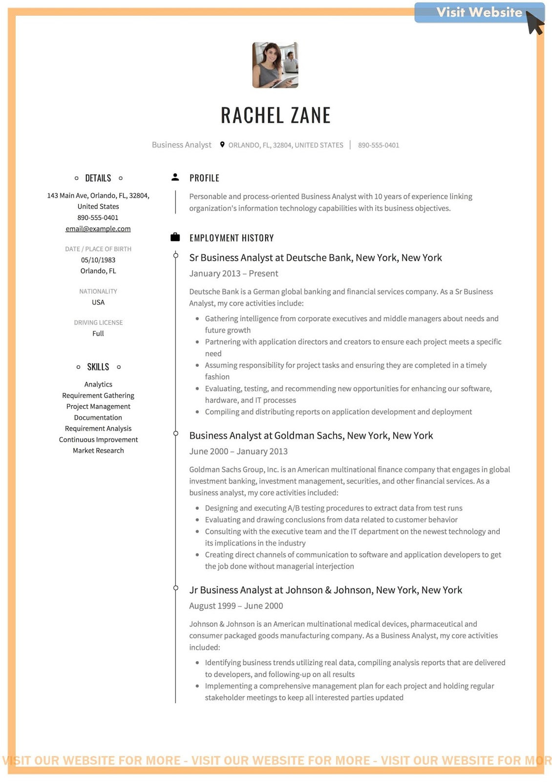 Sample Business Analyst Resume Banking Domain Business Analysis Resume Examples – Cv Free Professional