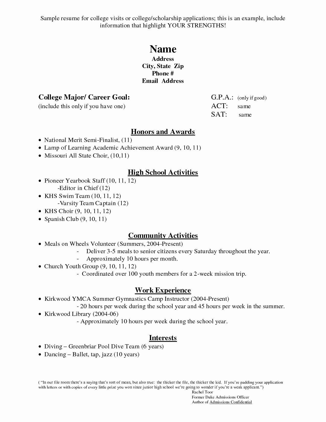 Sample High School Student Resume for College Application Computer Science Student Resume No Experience 010 Template Ideas …