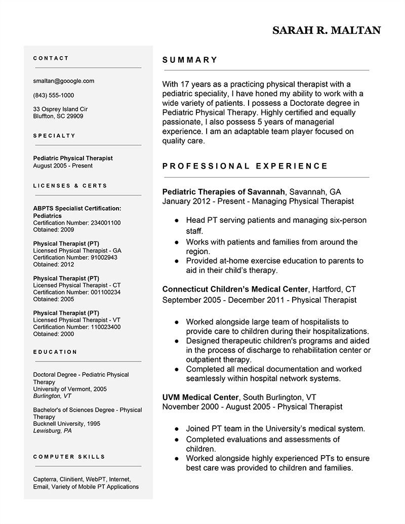 Sample Occupational therapy Resume New Grad Resume Example 7 Easy Ways to Improve Your Physical therapist …