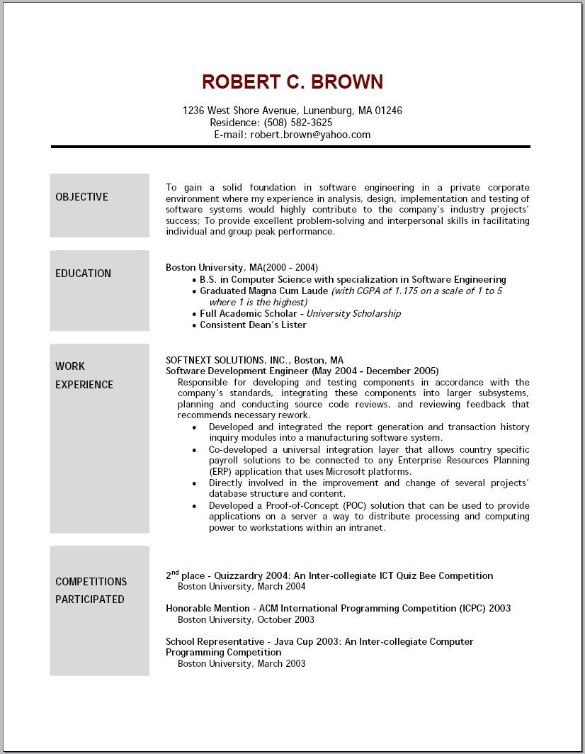 Sample Of A Good Resume Objective Resume Objective Statement top within Basic Sample Examples Good …