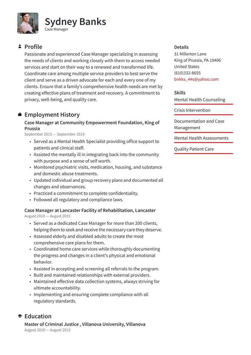 Sample Resume for Case Manager social Work Case Manager Resume Examples & Writing Tips 2021 (free Guide)