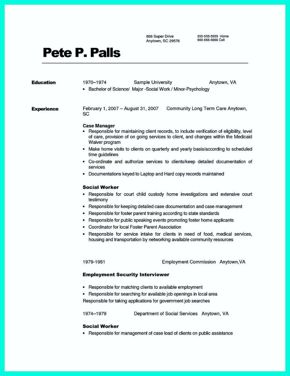 Sample Resume for Case Manager social Work Pin On Resume Template