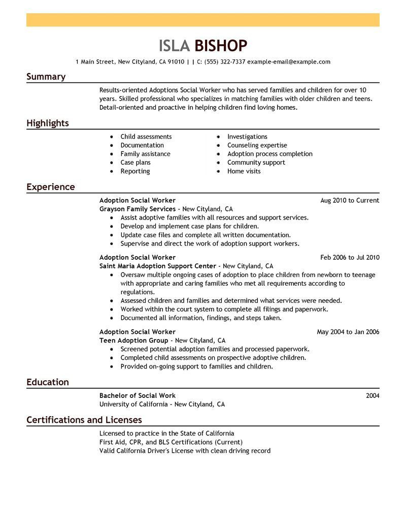 Sample Resume for Community Service Worker Human Service Worker Sample Resume Executive Summary Doc Services …