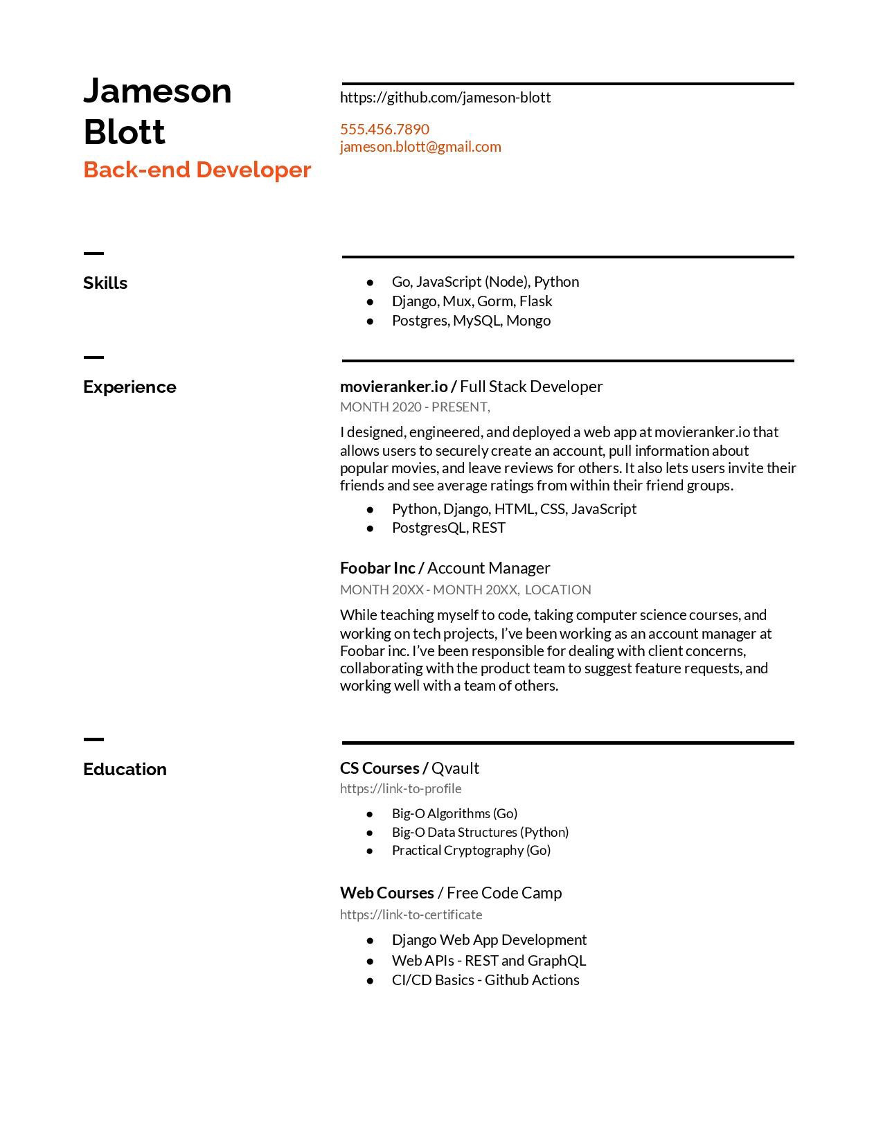 Sample Resume for Computer Science Internship 6 Computer Science Resume Examples for 2021 by Lane Wagner …