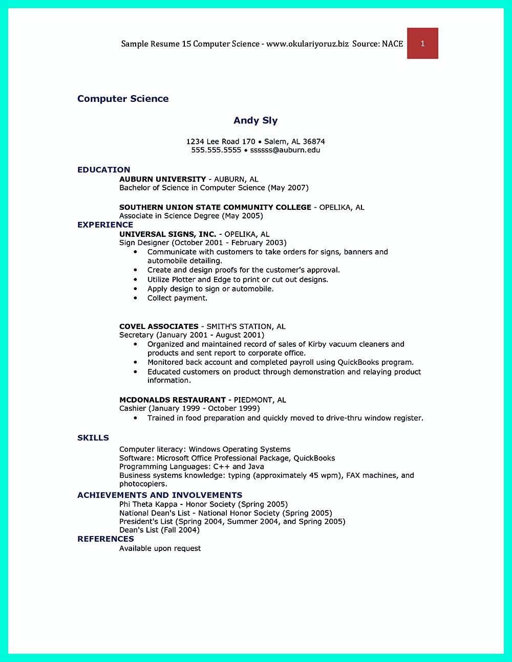 Sample Resume for Computer Science Lecturer Resume for Lecturer In Computer Science September 2021
