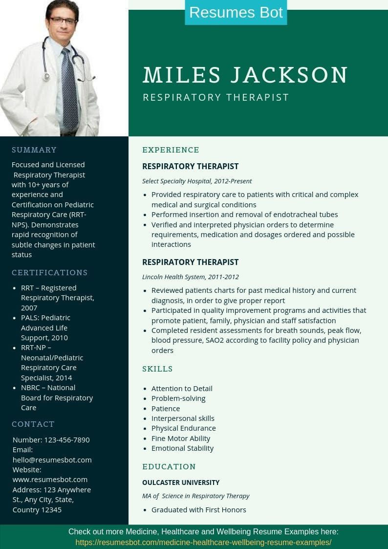 Sample Resume for Respiratory therapist Student Respiratory therapist Resume Samples & Templates [pdflancarrezekiqword] 2021 …