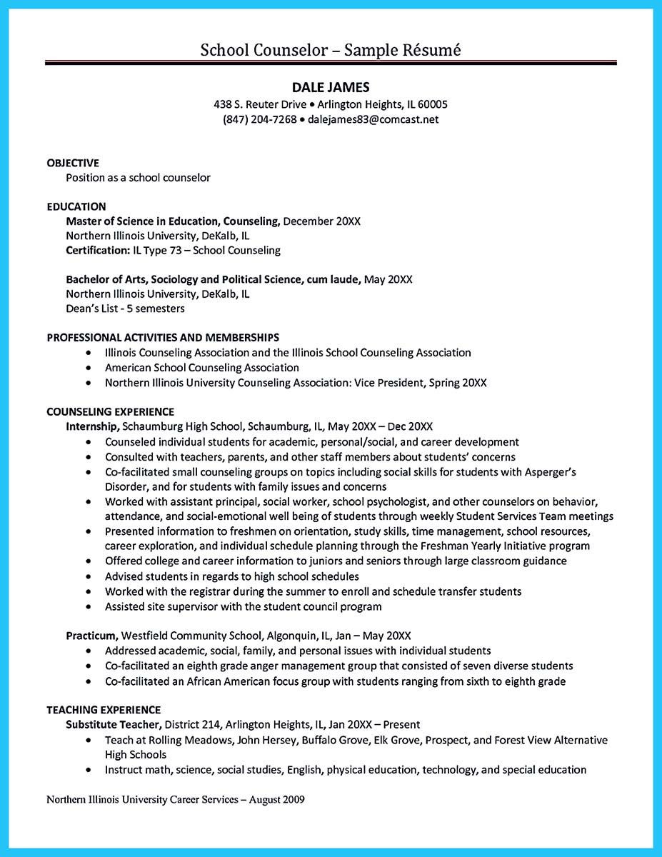 Sample Resume for School Counselor Position Counsellors Cv Example September 2021