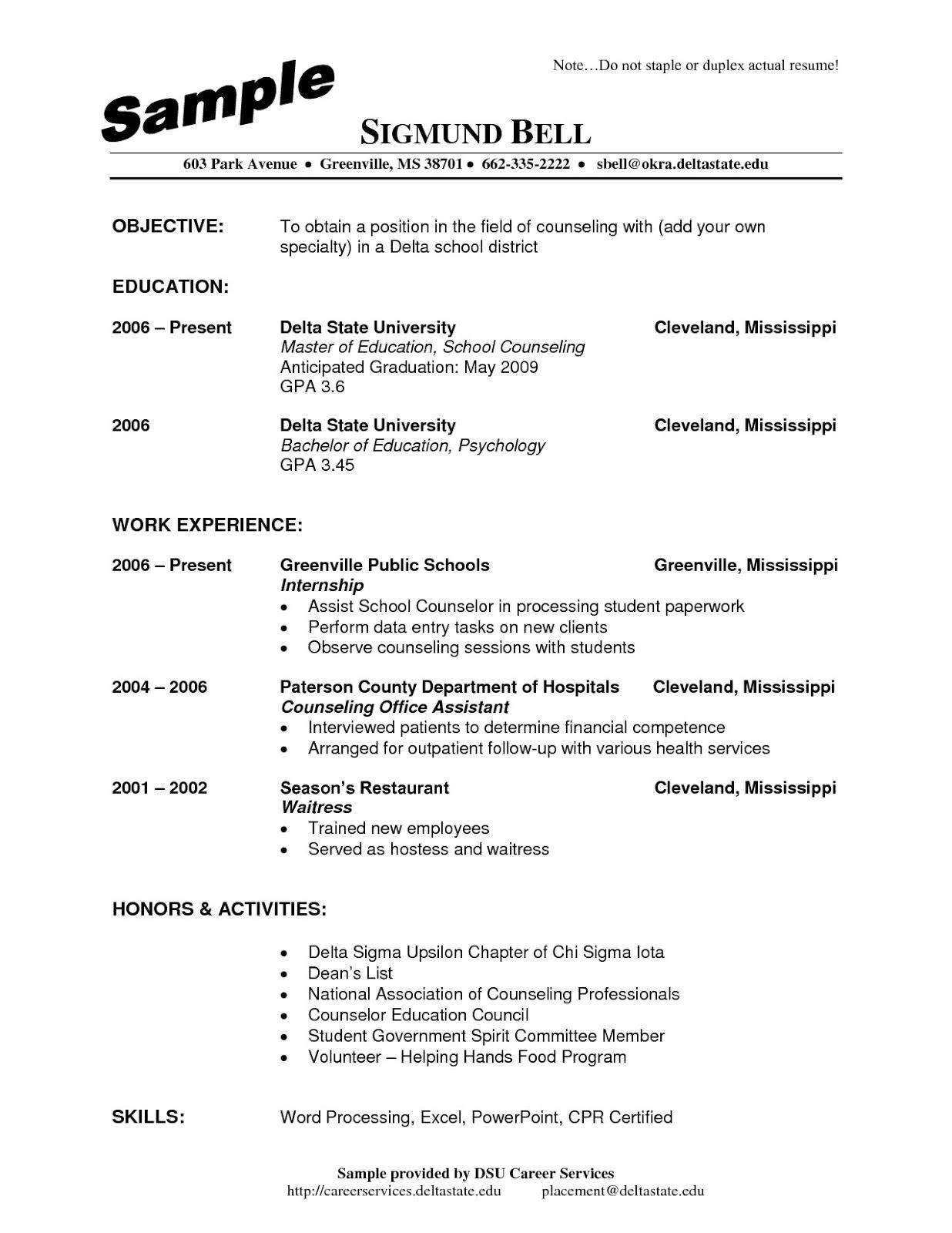 Sample Resume for School Counselor Position School Counselor Resume Sample, School Counselor Resume Sample …