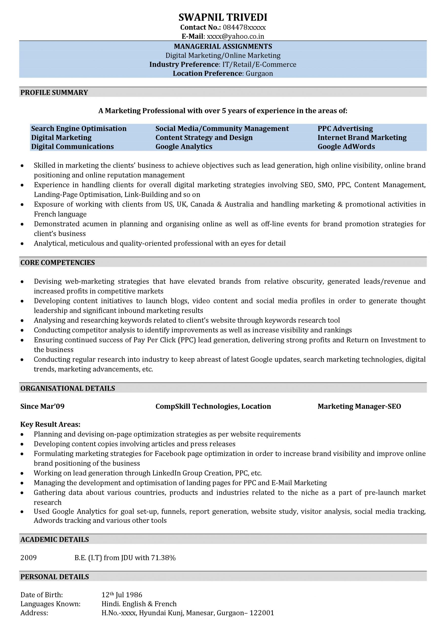Sample Resume for Search Engine Evaluator Search Engine Marketing Resume – Cerel