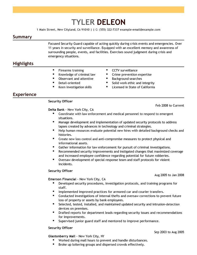 Sample Resume for Security Guard No Experience Security Guard Resume Sample No Experience Ideas – Shefalitayal