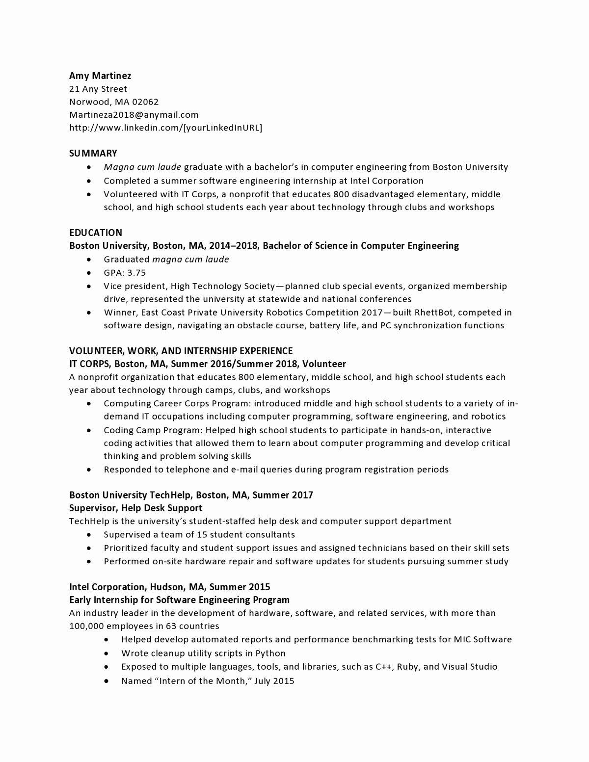 Sample Resume Objective for Information Technology Information Technology Resume Template New Information Technology …