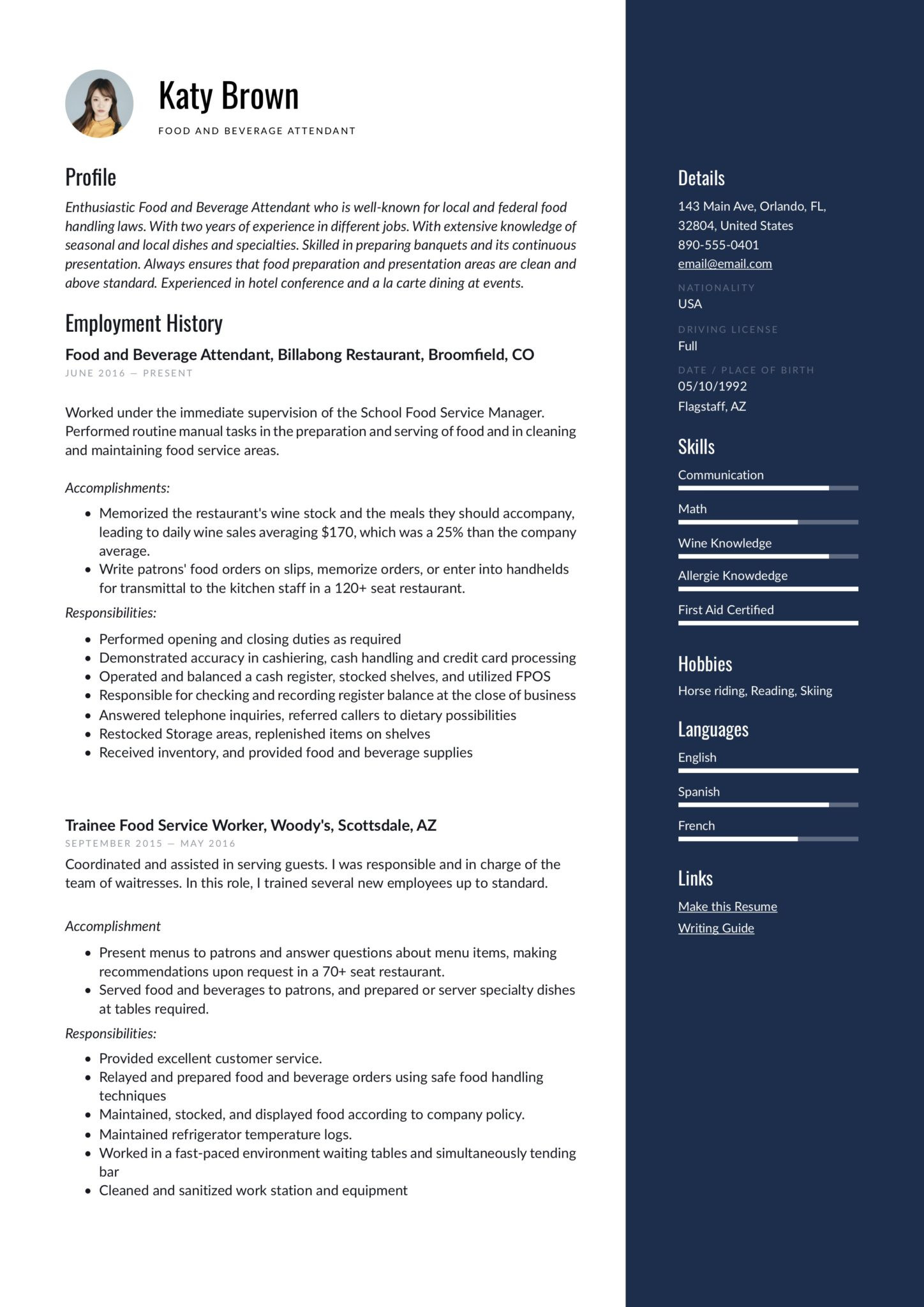 Sample Resume Objectives for Food Service 22 Food & Beverage attendant Resume Samples Free Sample Resume Objectives for Food Service 22 Food & Beverage attendant Resume Samples Free