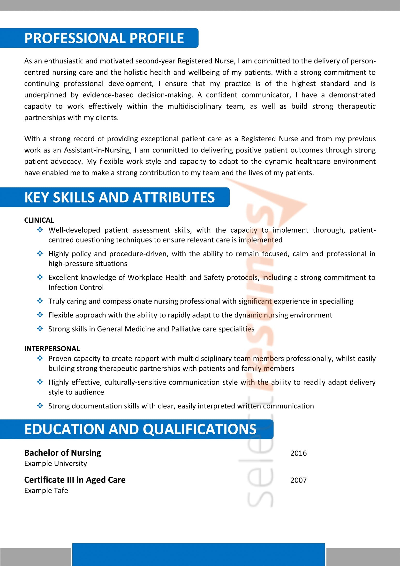 Sample Resume Of assistant In Nursing Aged Care Nursing / Age Care Design 183 – Select Resumes