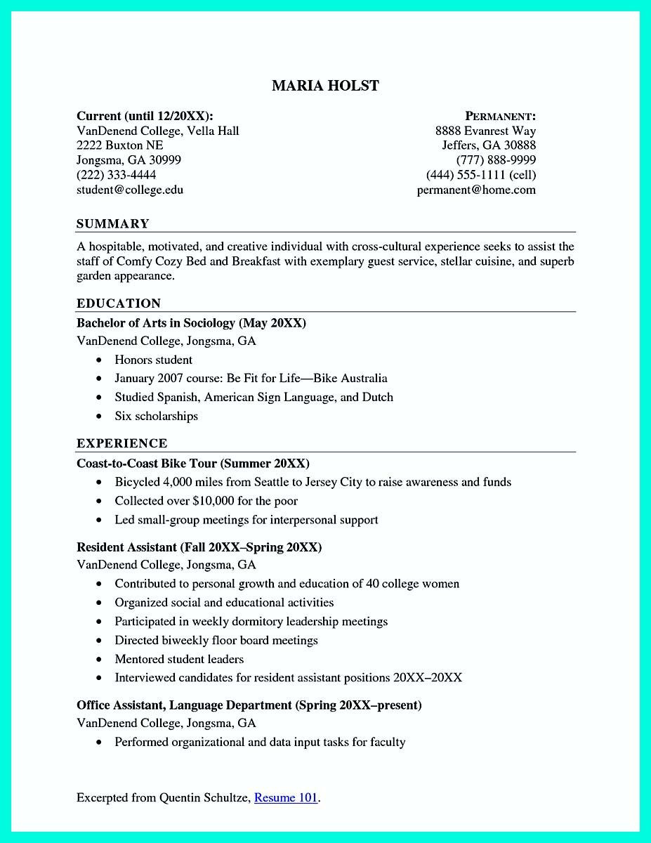 Sample Resume Summary for College Student Nice Cool Sample Of College Graduate Resume with No Experience …