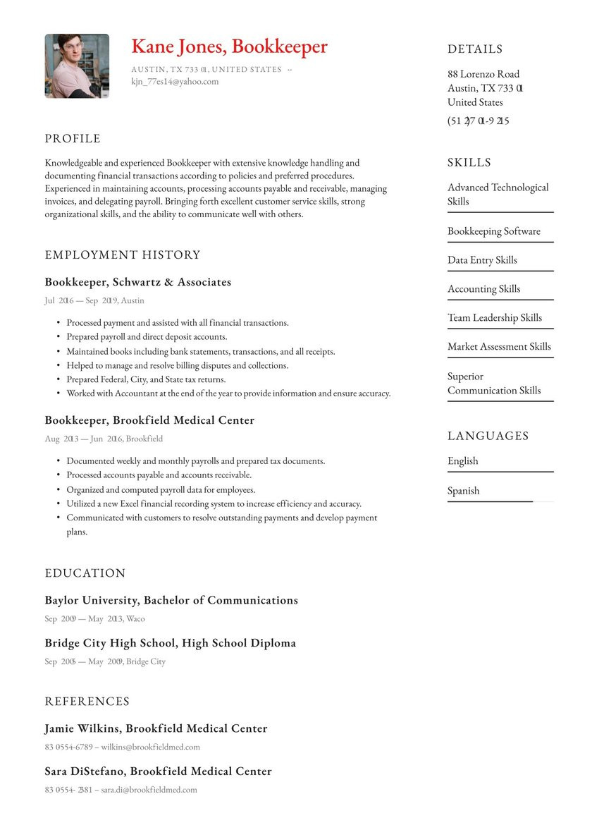 Entry Level Accounting Bookkeeping Resume Sample Bookkeeper Resume Examples & Writing Tips 2021 (free Guide)