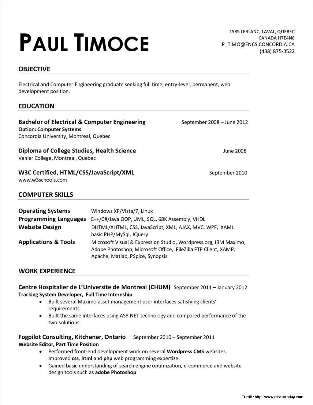 Entry Level Electrical Engineering Resume Sample Resume Templates Quebec – Resume Templates Engineering Resume … Entry Level Electrical Engineering Resume Sample Resume Templates Quebec – Resume Templates Engineering Resume …