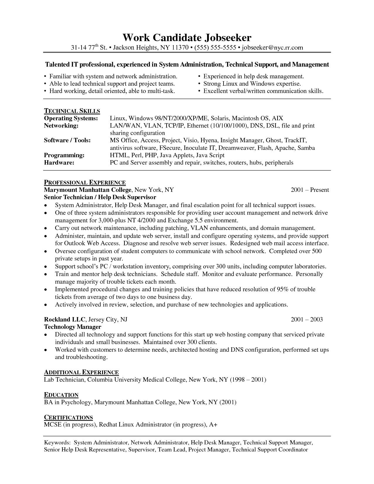 Entry Level Help Desk Resume Sample Tier 2 Resume Examples , #examples #resume #resumeexamples Paper …