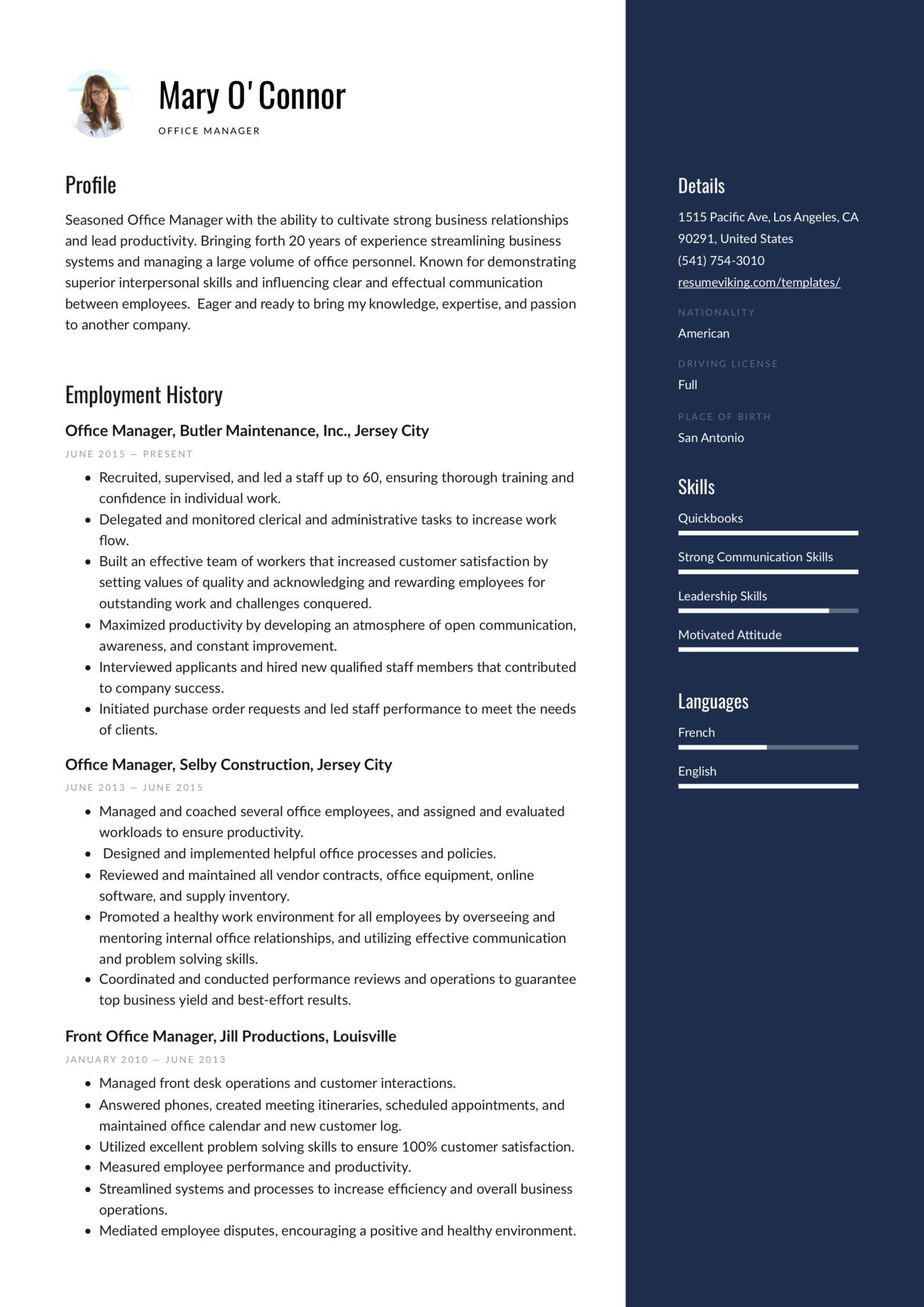 Front Of House Manager Resume Sample Office Manager Resume & Guide 12 Samples Pdf 2020