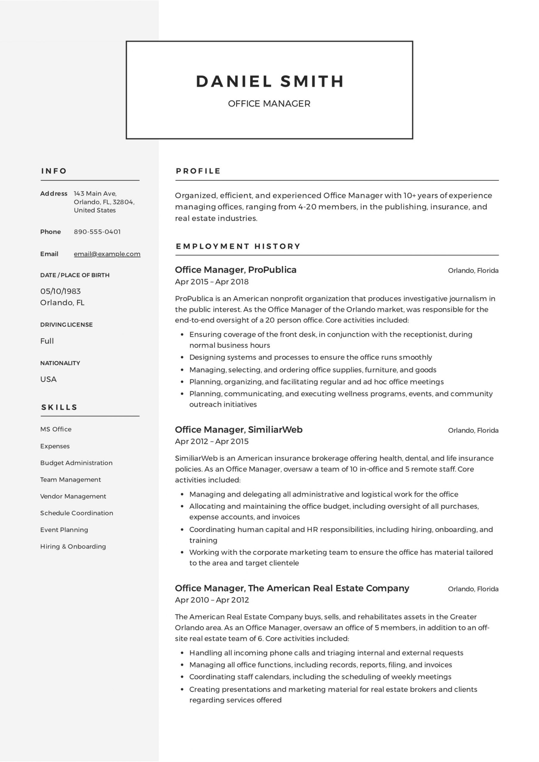 Law Firm Office Manager Resume Sample Post Office Manager Resume September 2021
