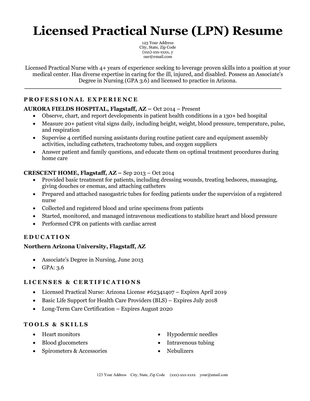 Lpn Resume Sample Long Term Care Sample Resume for Lpn New Grad