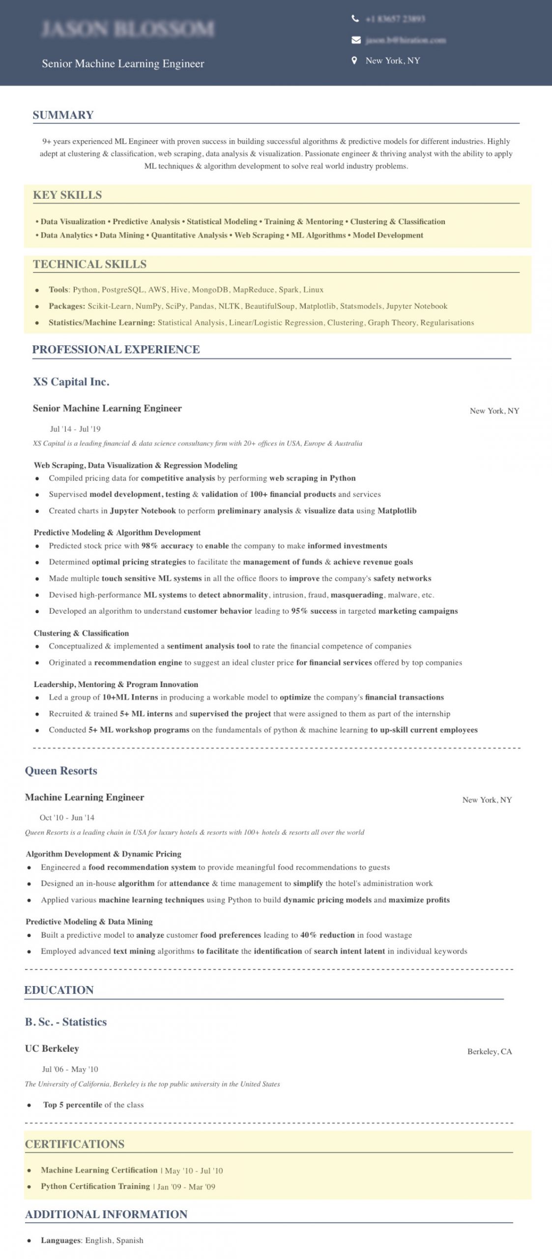 Machine Learning Sample Resume for Freshers Machine Learning Resume: How to Build A Strong Ml Resume and Sample