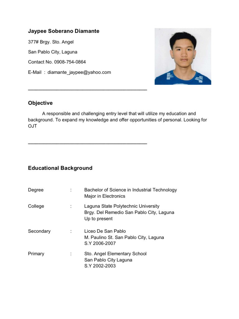 Ojt Resume Sample for Accounting Student Sample Objectives In Resume for Ojt tourism Students October 2021