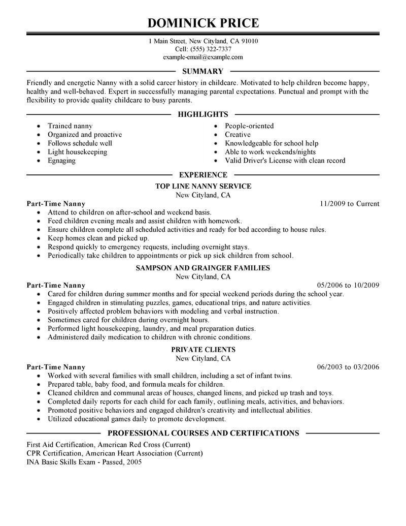 Part Time Job Resume Sample Canada Part Time Job Resume Of Student In Canada â Perfect Resume format …