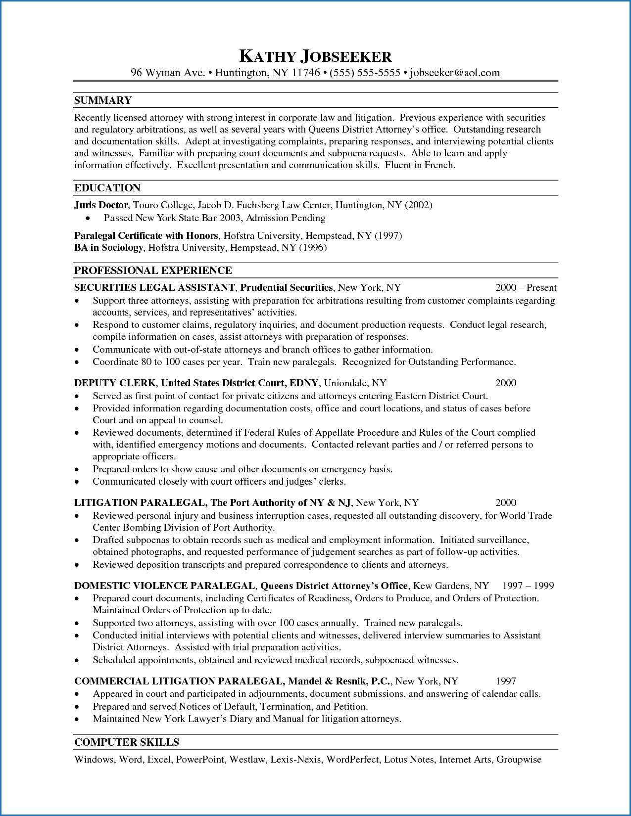 Personal Injury Legal assistant Resume Sample 13 Computer Skills On A Resume Examples Check More at Https://www …