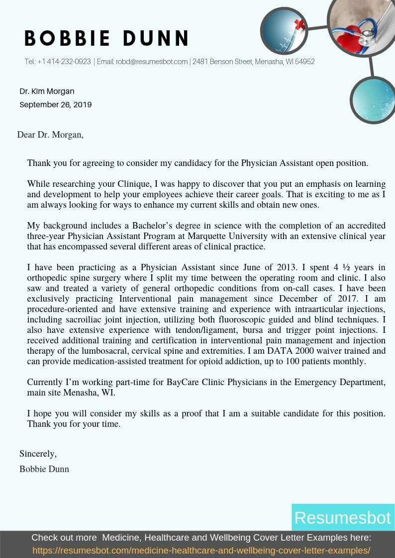 Sample Cover Letter for Physician assistant Resume Physician assistant Cover Letter Samples & Templates [pdflancarrezekiqword …