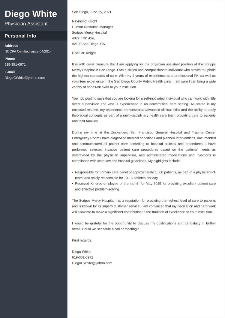 Sample Cover Letter for Physician assistant Resume Physician assistant Cover Letterâsamples & Templates to Fill