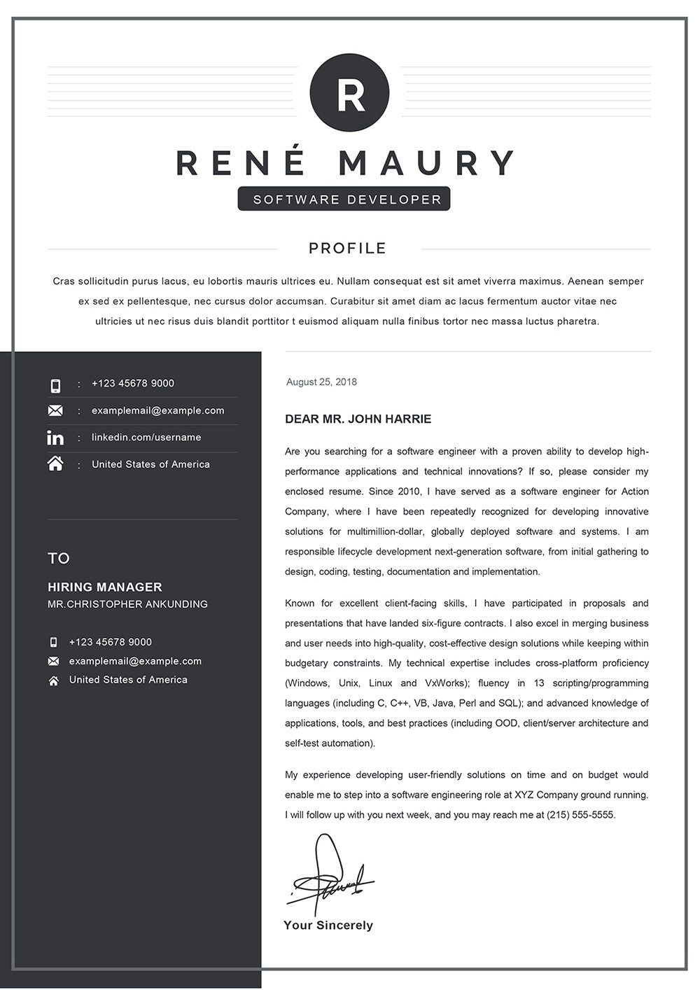 Sample Cover Letter for Resume Microsoft Word Professional Cover Letter for Microsoft Word – Cv2resume