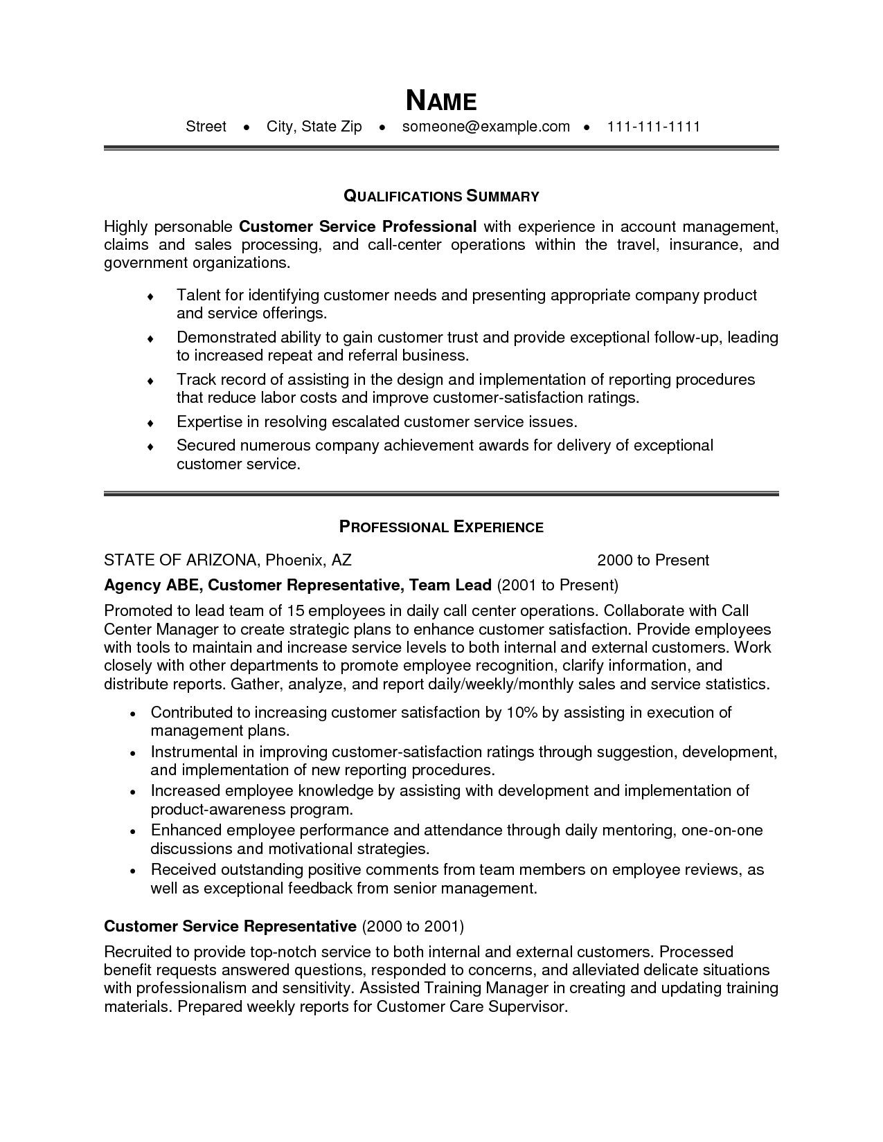 Sample Customer Service Resume Summary Qualifications New Customer Service Resume Summary Examples – Resume Template …