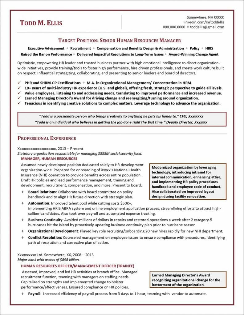 Sample Hr Resumes for Hr Executive Human Resources Manager Resume – Distinctive Career Services