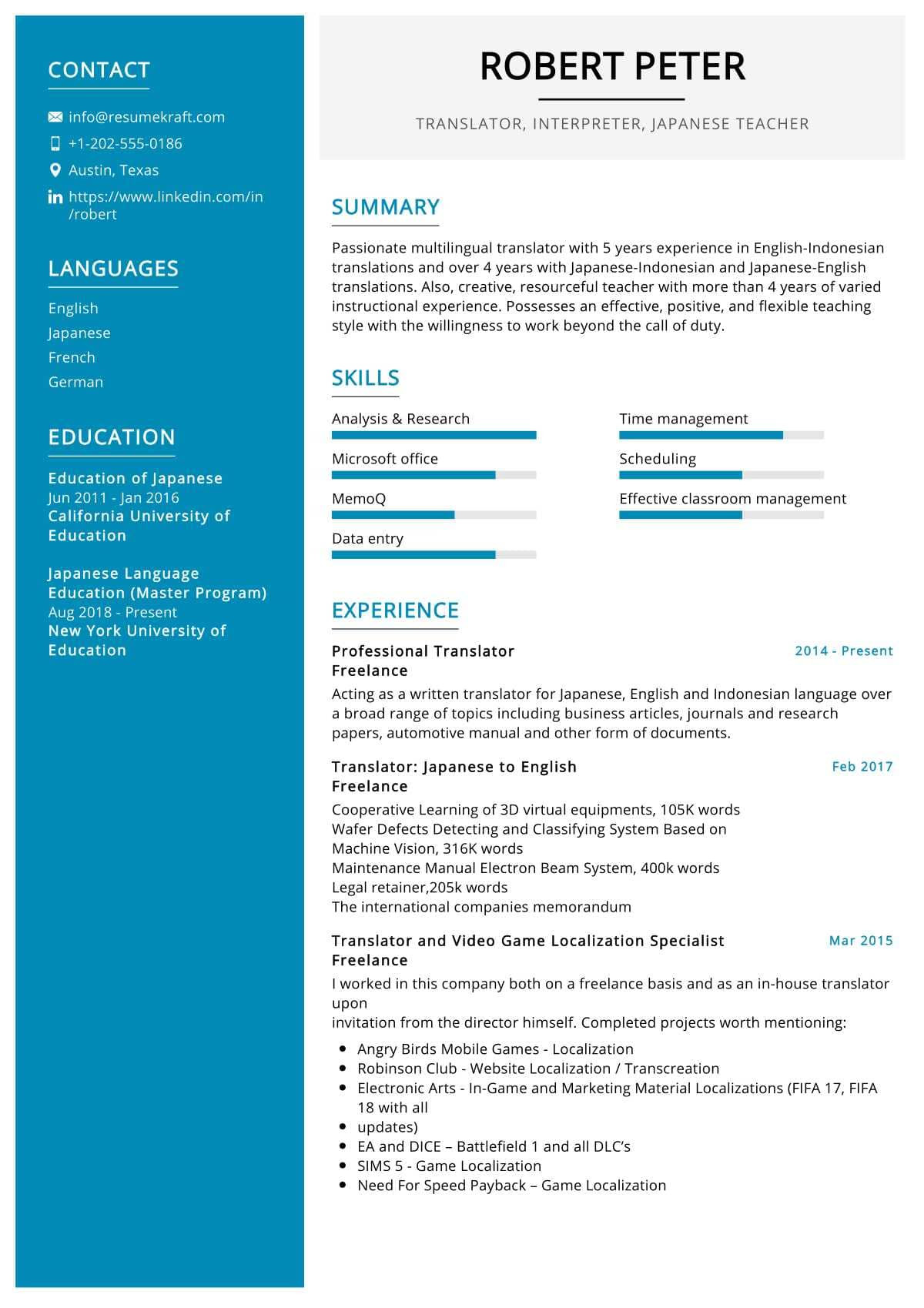 Sample Japanese Resume format Pdf Download Japanese Translator Resume Sample 2021 Writing Tips – Resumekraft