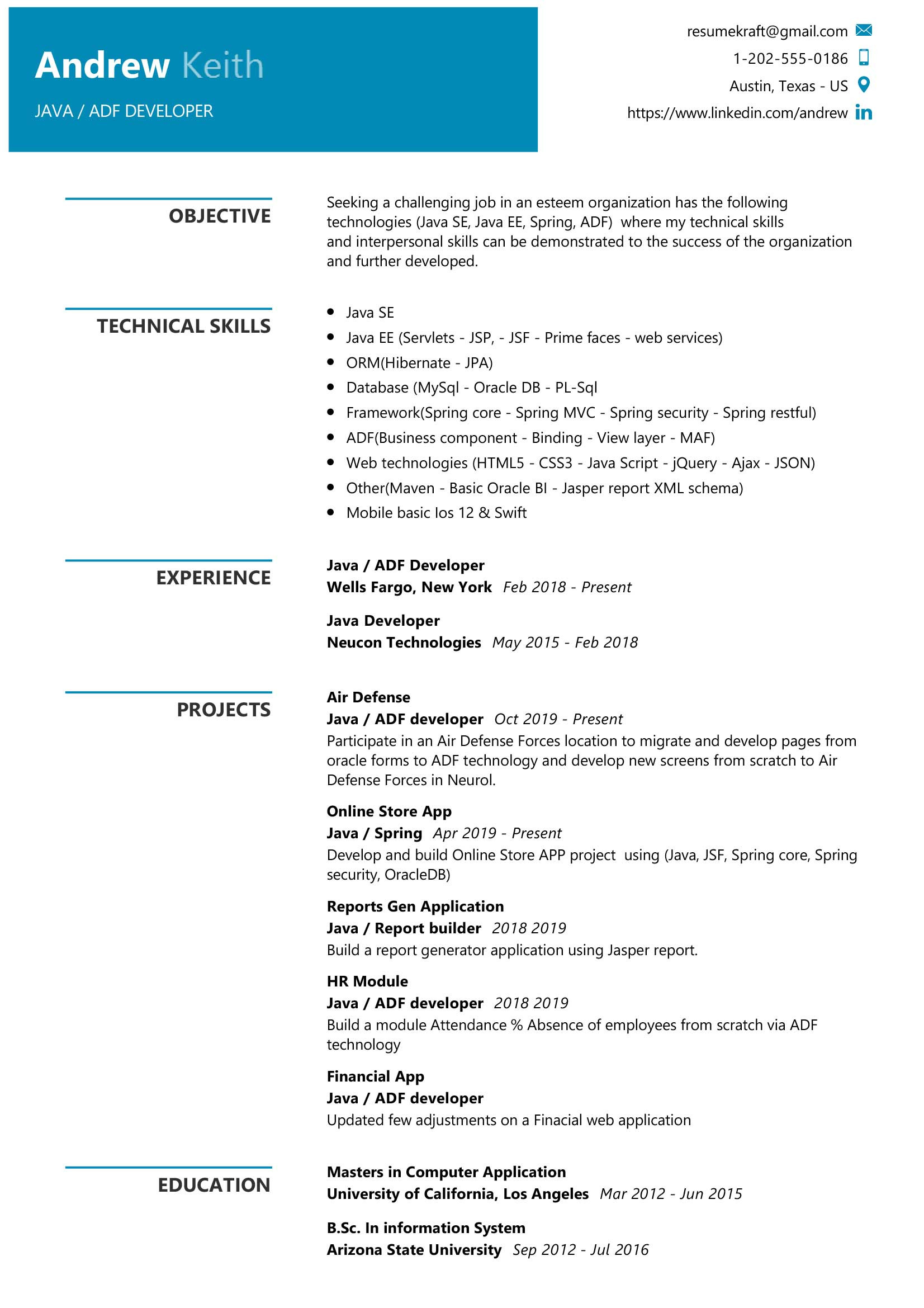 Sample Resume 5 Years Experience Java Java Developer Resume Sample & Writing Tips 2020 – Resumekraft