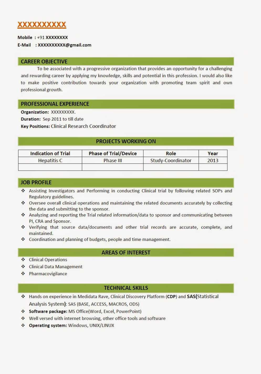 Sample Resume for B Pharmacy Freshers Pdf Resume format for Pharmacy Freshers – Derel