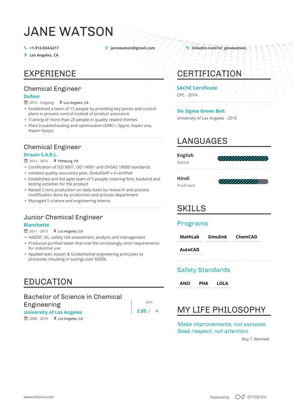 Sample Resume for Chemical Engineering Fresh Graduate Job-winning Chemical Engineer Resume Examples, Samples & Tips …